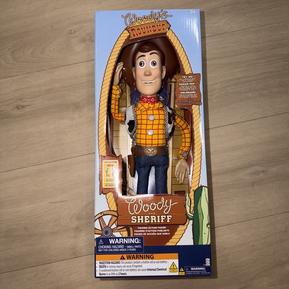 NEW- Disney Talking Woody Roundup Sheriff Interactive Doll Figure Toy Story